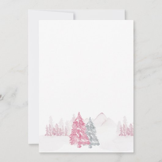 Winter Baby shower Beer en Sneeuwroze uitnodigen Save The Date (Achterkant)