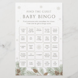 Winter Baby Shower Bingo Game Find the Guest Game