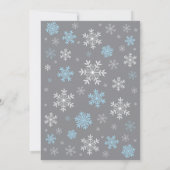 Winter Baby shower Blauw Wit en grijs Snowflake Kaart (Achterkant)