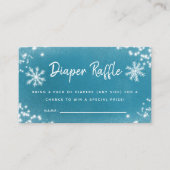 Winter Baby shower Blue Snow Diaper Raffle Ticket Informatiekaartje (Voorkant)