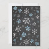 Winter Baby shower Blue Snowflake Chalkboard Kaart (Achterkant)