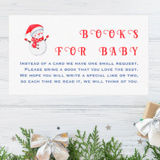 Winter baby shower Boek voor Baby Informatiekaartje