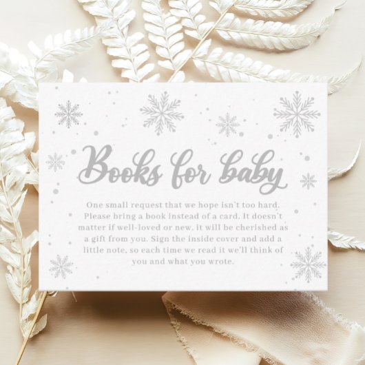 Winter Baby shower Boek voor baby's Informatiekaartje