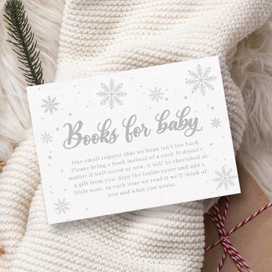 Winter Baby shower Boek voor baby's Informatiekaartje