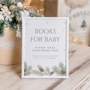 Winter Baby Shower Boeken voor Baby Poster