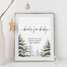 Winter Baby shower boeken voor Baby Sign Poster