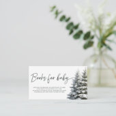 Winter Baby shower boeken voor Baby ticket Informatiekaartje (Staand voorkant)