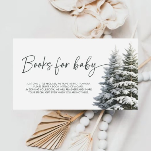 Winter Baby shower boeken voor Baby ticket Informatiekaartje