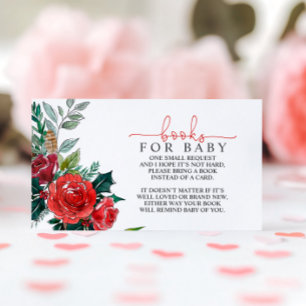 Winter Baby shower Book for Baby Enclosure Card Informatiekaartje