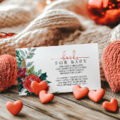 Winter Baby shower Book for Baby Enclosure Card Informatiekaartje