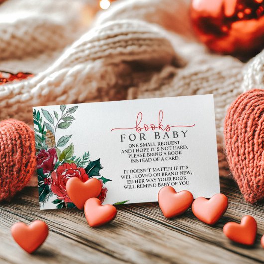 Winter Baby shower Book for Baby Enclosure Card Informatiekaartje