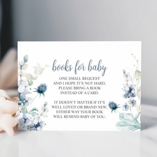 Winter Baby shower Book for Baby Informatiekaartje