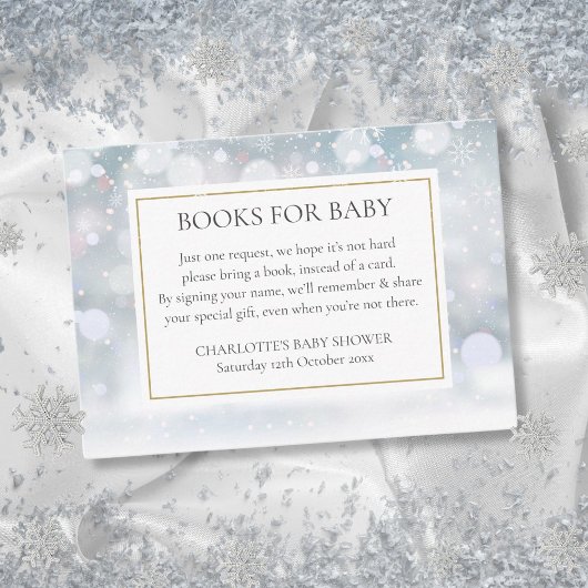 Winter Baby shower Books for Baby Book Request Informatiekaartje