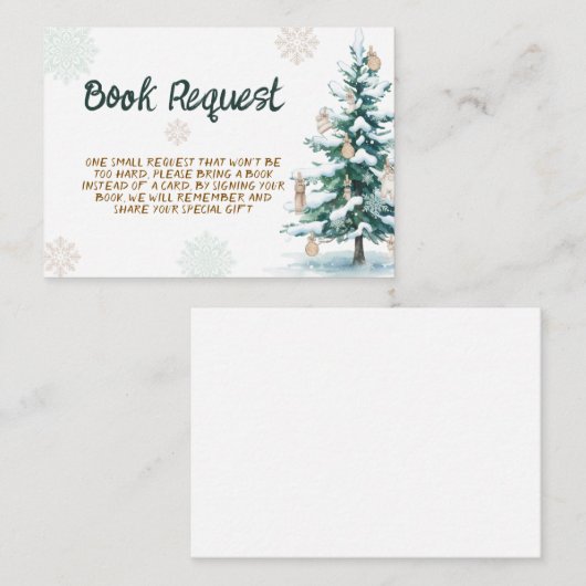 Winter Baby Shower Books for Baby Informatiekaartje (Voorkant / Achterkant)