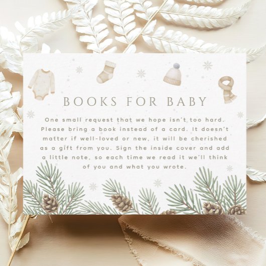 Winter Baby Shower Books for Baby Informatiekaartje