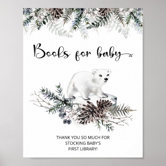 Winter baby shower Books voor baby Poster (Voorkant)