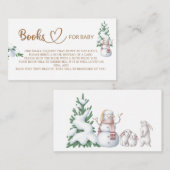 Winter Baby shower Books voor de Baby Informatiekaartje (Voorkant / Achterkant)