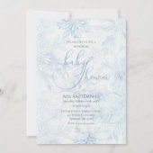 Winter Baby Shower Boy Blue Snowflake Kaart (Voorkant)