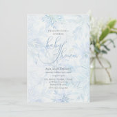 Winter Baby Shower Boy Blue Snowflake Kaart (Staand voorkant)