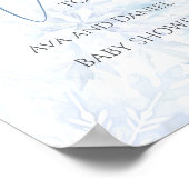 Winter Baby Shower Boy Blue Snowflake Welcome Poster (Hoek)