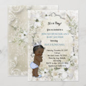 Winter Baby shower Boy, Etnisch, Winter Wonderland Kaart (Voorkant / Achterkant)