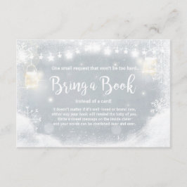 Winter Baby shower Breng een boek met sneeuw Informatiekaartje