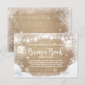 Winter Baby shower Breng een boek Sneeuwbijthout Informatiekaartje (Voorkant / Achterkant)