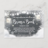Winter Baby shower Breng een boek Sneeuwstrak donk Informatiekaartje (Voorkant)