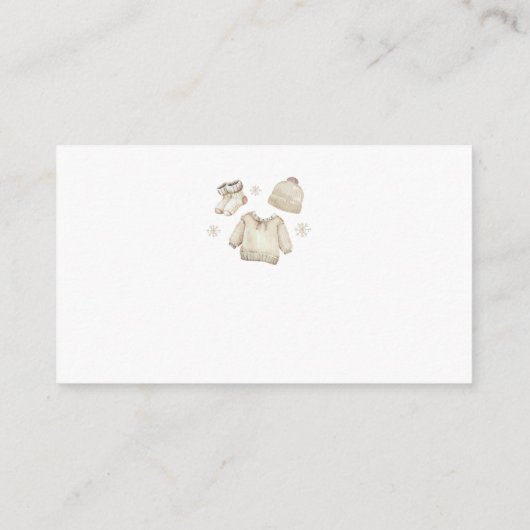 Winter Baby Shower Cold Outside Snow Diaper Raffle Informatiekaartje (Achterkant)