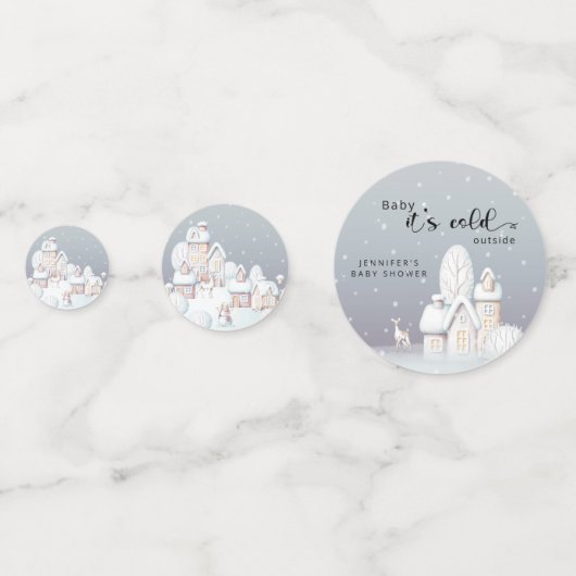 Winter Baby shower Confetti (Voorkanten)