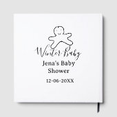 Winter baby shower cookie black scribble hand-draw gastenboek (Achterkant)