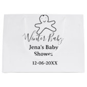 Winter baby shower cookie black scribble hand-draw groot cadeauzakje (Voorkant)
