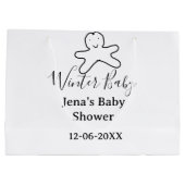 Winter baby shower cookie black scribble hand-draw groot cadeauzakje (Achterkant)