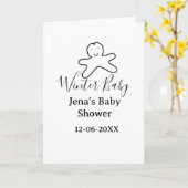 Winter baby shower cookie black scribble hand-draw kaart (Gele Bloem)