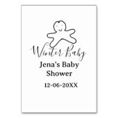 Winter baby shower cookie black scribble hand-draw kaart (Achterkant)