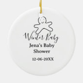 Winter baby shower cookie black scribble hand-draw keramisch ornament (Achterkant)