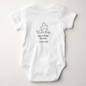 Winter baby shower cookie black scribble hand-draw romper (Achterkant)