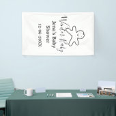 Winter baby shower cookie black scribble hand-draw spandoek (Beurs)