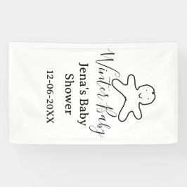 Winter baby shower cookie black scribble hand-draw spandoek