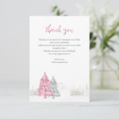 Winter Baby shower Dank u Bedankkaart (Staand voorkant)