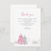 Winter Baby shower Dank u Bedankkaart (Voorkant / Achterkant)