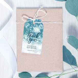 Winter baby shower dank u gunst tags cadeaulabel