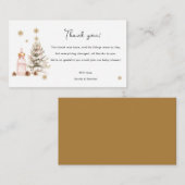 Winter Baby shower Dank u Informatiekaartje (Voorkant / Achterkant)
