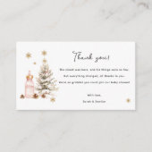 Winter Baby shower Dank u Informatiekaartje (Voorkant)