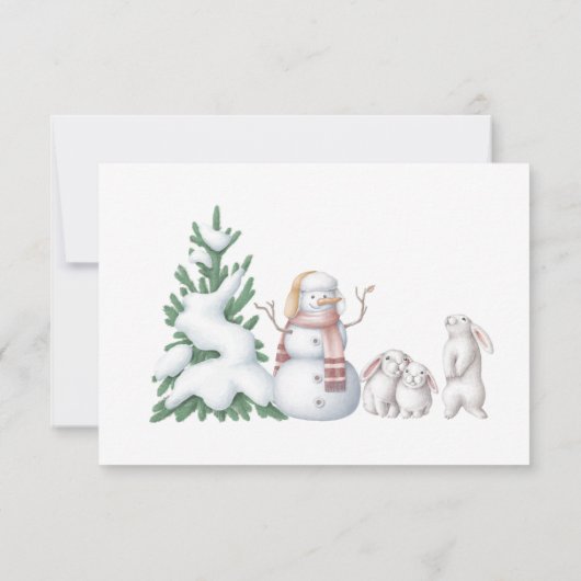 Winter baby shower dank u kaart (Achterkant)