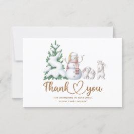 Winter baby shower dank u kaart