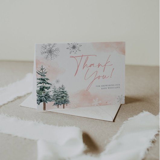 Winter Baby shower Dank u kaarten