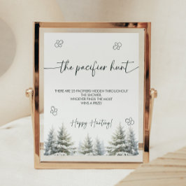 Winter Baby shower De Fopspeen Hunt Spel Sign Poster