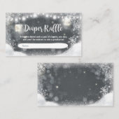 Winter Baby shower Diaper Raffle Card Rustic Snow Informatiekaartje (Voorkant / Achterkant)