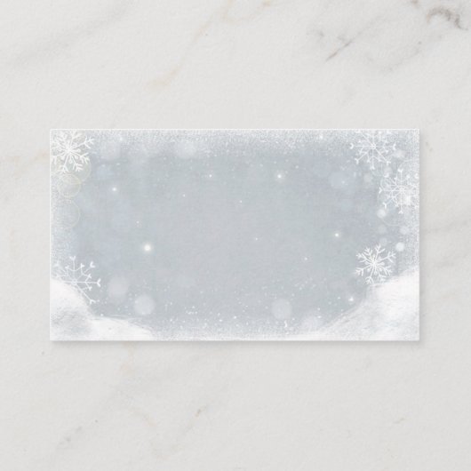 Winter Baby shower Diaper Raffle Card Rustic Snow Informatiekaartje (Achterkant)
